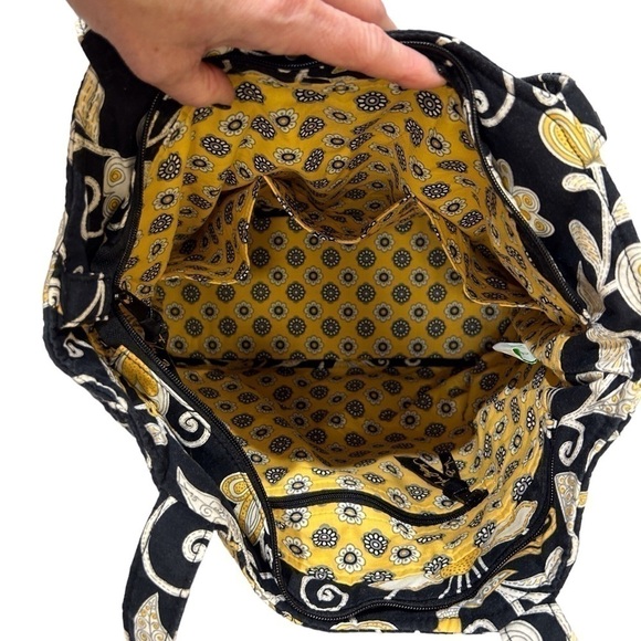 Vera Bradley Tall Travel /Tall Diaper Tote Yellow Bird Black/Yellow/White EUC - Picture 8 of 9